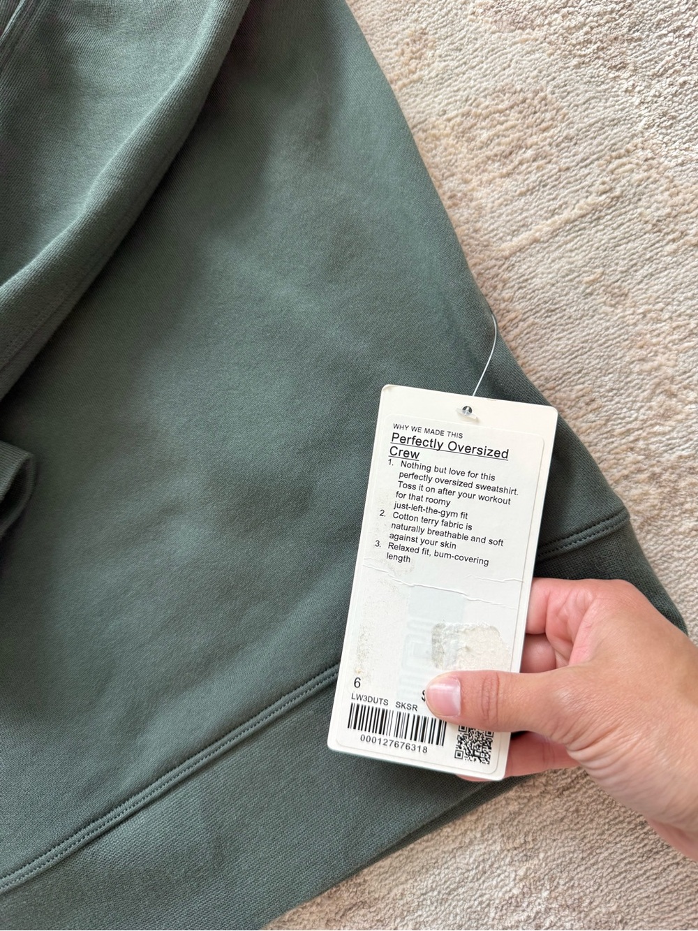 Lululemon perfectly oversized crew sweatshirt smoked spruce brand new with tags - Picture 5 of 8